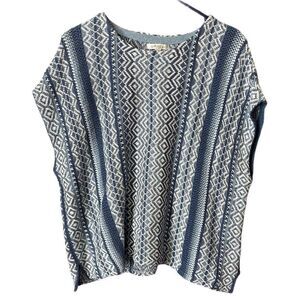 Orvis size XS  oversized cotton Linen blend short sleeve poncho vest.